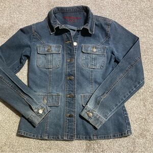 Weatherware Jeanswear Womens Denim Jacket Size Small Medium Wash w/ Faded Detail